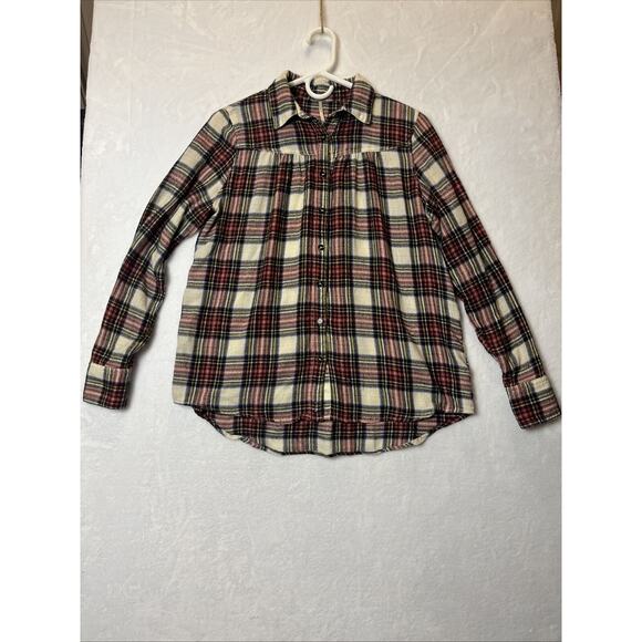 Free People Take On Me Plaid Studded Flannel Button Down Shirt XS/S Oversized - Picture 1 of 11